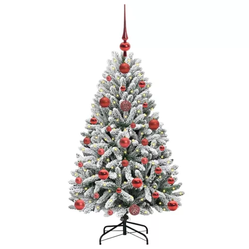  Mű karácsonyfa Zöld és Fehér 120 cm PVC és fém