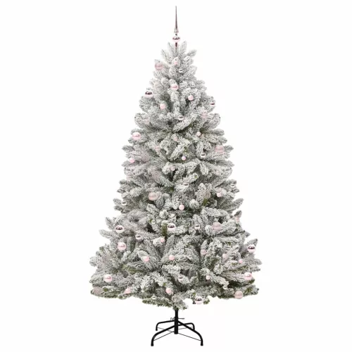  Mű karácsonyfa Zöld és Fehér 240 cm PVC és fém