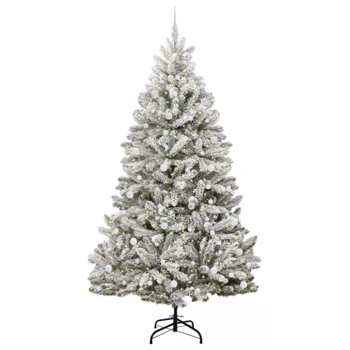  Mű karácsonyfa Zöld és Fehér 240 cm PVC és fém