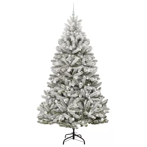  Mű karácsonyfa Zöld és Fehér 240 cm PVC és fém