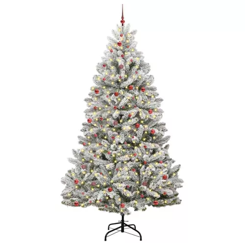  Mű karácsonyfa Zöld és Fehér 300 cm PVC és fém