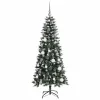  Mű karácsonyfa with Decorative String Lights Zöld 150 cm PVC