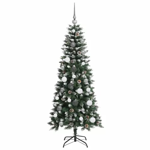  Mű karácsonyfa with Decorative String Lights Zöld 150 cm PVC