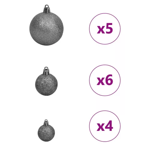  Mű karácsonyfa with Decorative String Lights Zöld 150 cm PVC