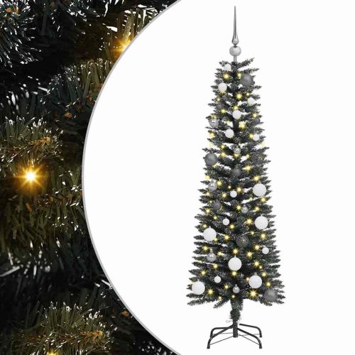  Mű karácsonyfa with Decorative String Lights Zöld 150 cm PVC