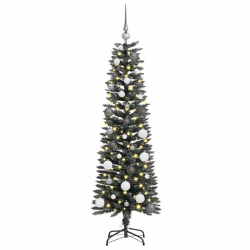  Mű karácsonyfa with Decorative String Lights Zöld 150 cm PVC
