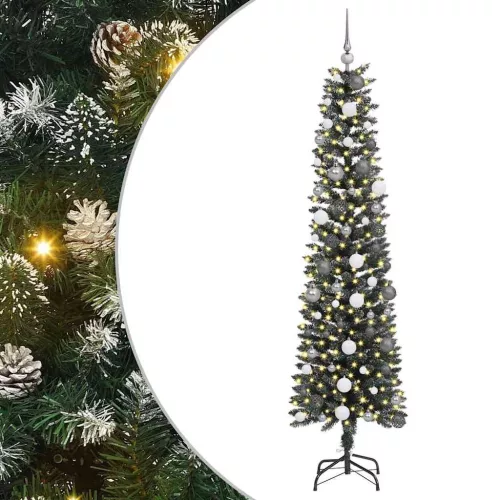  Mű karácsonyfa 300 LED-del Zöld 210 cm PVC és Műanyag és Acél