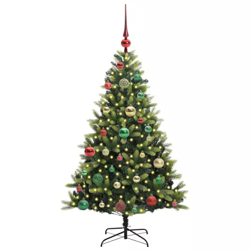  Műanyag Hajtogatott Karácsonyfa 150 LED-del Zöld 120 cm