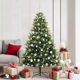    Mesterséges Hajlított Karácsonyfa 300 LED-del Zöld 180 cm