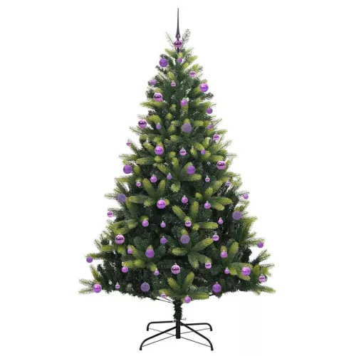  Műanyag Zsanéros Karácsonyfá 300 LED-del Zöld 210 cm PVC és PE