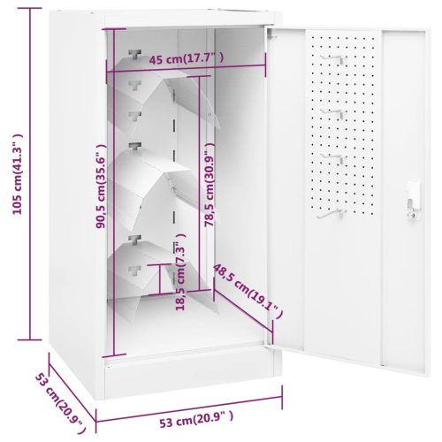  fehér acél nyeregszekrény 53 x 53 x 105 cm   