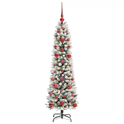  Mű karácsonyfa Zöld és fehér 120 cm PVC és Fém és Műanyag