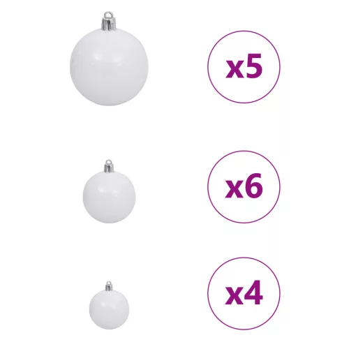  Karácsonyfa with Decorative String Lights Fehér 150 cm PVC