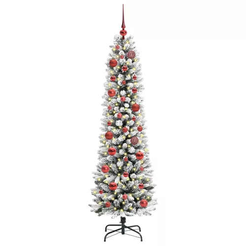  Mű karácsonyfa Zöld és fehér 150 cm PVC és Fém és Műanyag