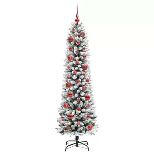  Mű karácsonyfa Zöld és fehér 150 cm PVC és Fém és Műanyag