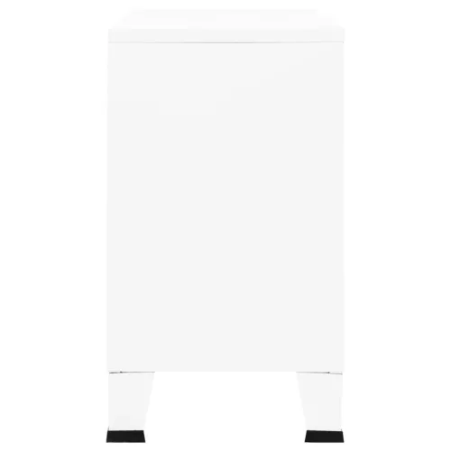  fehér fém és üveg tálalószekrény 105 x 35 x 62 cm