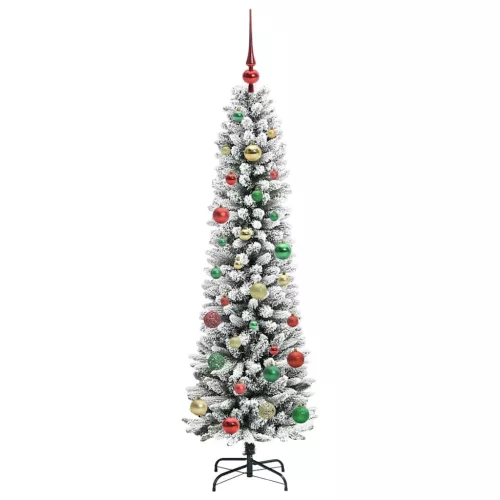  Mű karácsonyfa Zöld és fehér 150 cm PVC és Fém és Műanyag