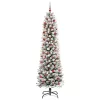  Mű karácsonyfa Zöld és fehér 210 cm PVC és Fém és Műanyag