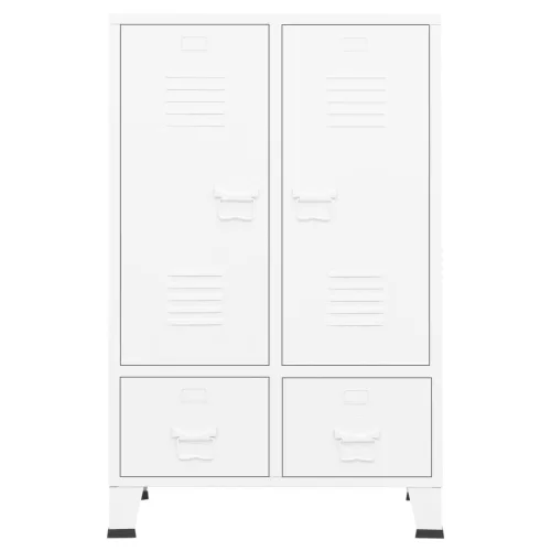  fehér acél ipari stílusú ruhásszekrény 67 x 35 x 107 cm