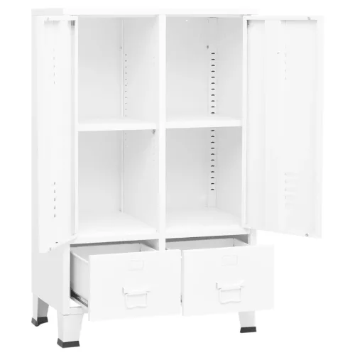  fehér acél ipari stílusú ruhásszekrény 67 x 35 x 107 cm