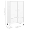  fehér acél ipari stílusú ruhásszekrény 67 x 35 x 107 cm