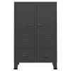  antracitszürke acél ipari stílusú ruhásszekrény 67x35x107 cm