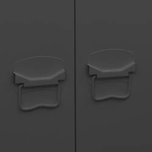  fekete fém ipari ruhásszekrény 90 x 50 x 180 cm