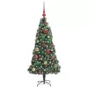  Műfenyő LED világítással és díszekkel Zöld 120 cm PET