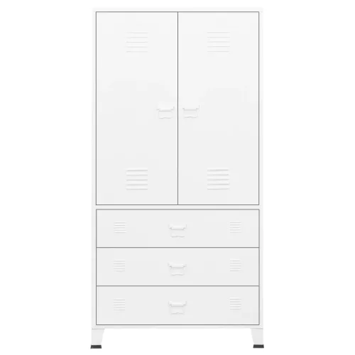  fehér fém ruhásszekrény 90 x 50 x 180 cm