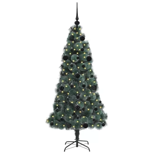  Mesterséges, előre világított karácsonyfagaléria gömbkészlettel