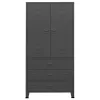  antracitszürke fém ruhásszekrény 90 x 50 x 180 cm