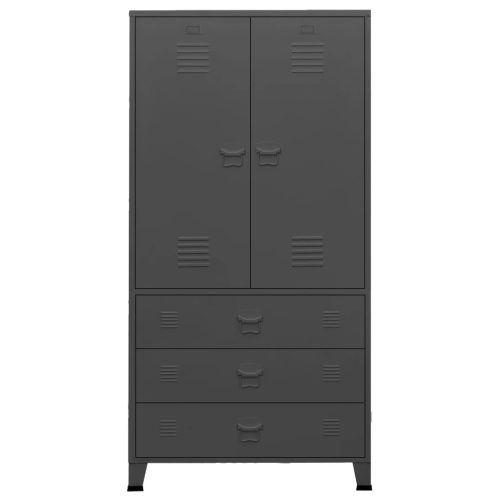  antracitszürke fém ruhásszekrény 90 x 50 x 180 cm