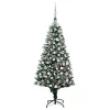  Mű karácsonyfa 300 LED-del Zöld 180 cm PVC és Acél és Műanyag