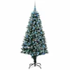  Mű karácsonyfa 300 LED-del Zöld 180 cm PVC és Acél és Műanyag