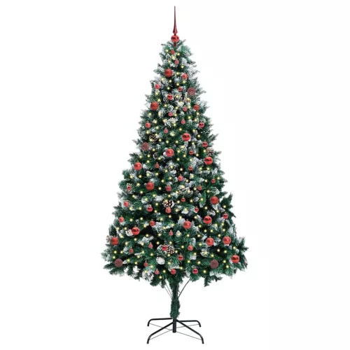  Mű karácsonyfa 300 LED-del Zöld 210 cm PVC és Acél és Műanyag