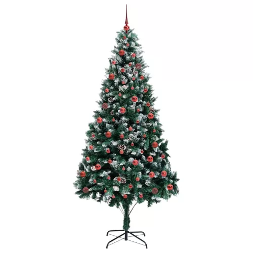  Mű karácsonyfa 300 LED-del Zöld 210 cm PVC és Acél és Műanyag