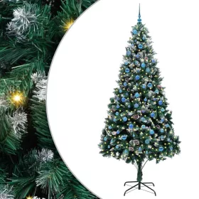    Mű karácsonyfa 300 LED-del Zöld 240 cm PVC és Acél és Műanyag