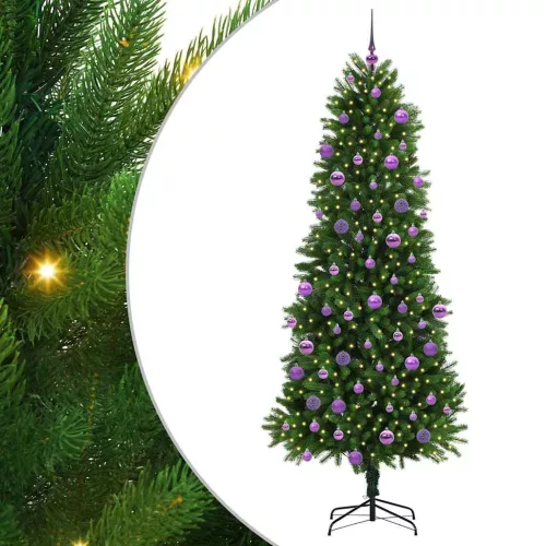  Karácsonyfa 300 LED-del állvánnyal Zöld 240 cm PE