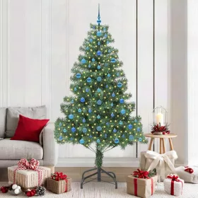  Karácsonyfa 300 LED-del állvánnyal Zöld 210 cm PVC
