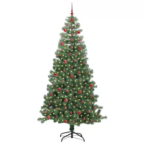  Karácsonyfa 300 LED-del állvánnyal Zöld 240 cm PVC