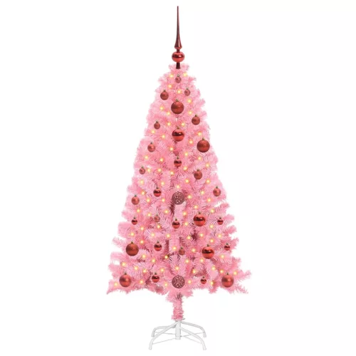  Karácsonyfa 150 LED-del állvánnyal Rózsaszín 120 cm PVC