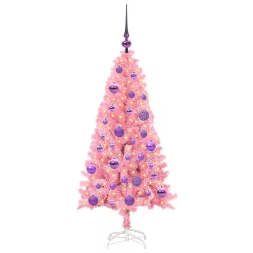  Karácsonyfa 150 LED-del állvánnyal Rózsaszín 120 cm PVC