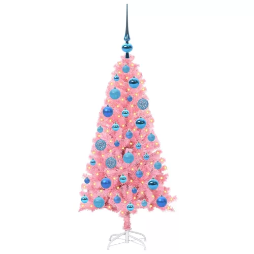  Karácsonyfa 150 LED-del állvánnyal Rózsaszín 120 cm PVC