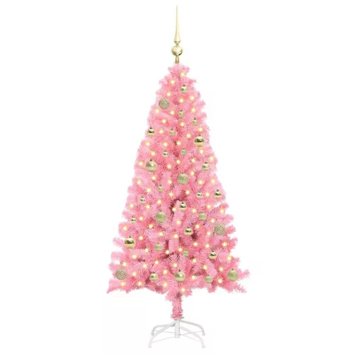  Karácsonyfa 150 LED-del állvánnyal Rózsaszín 150 cm PVC