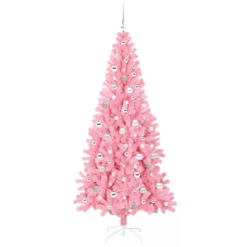  Karácsonyfa 300 LED-del állvánnyal Rózsaszín 210 cm PVC