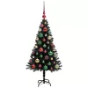  Karácsonyfa 150 LED-del állvánnyal Fekete 120 cm PVC