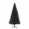  Karácsonyfa 300 LED-del állvánnyal Fekete 240 cm PVC