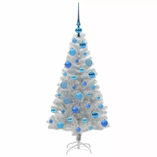  Karácsonyfa 150 LED-del állvánnyal Ezüst 120 cm PET