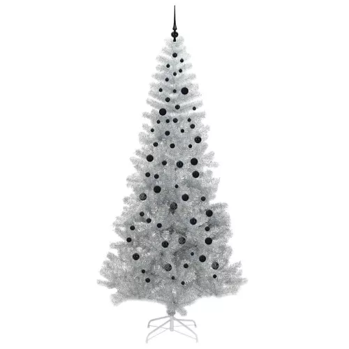  Karácsonyfa 300 LED-del állvánnyal Ezüst 240 cm PET