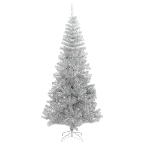 Karácsonyfa 300 LED-del állvánnyal Ezüst 240 cm PET
